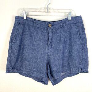 Old Navy Womens 14 Everyday Short High Rise Linen Cotton Blend Shorts Casual